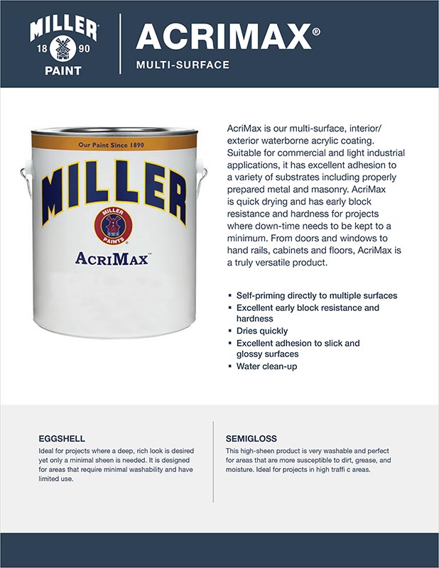 Miller Paint Acrimax Exterior Brochure