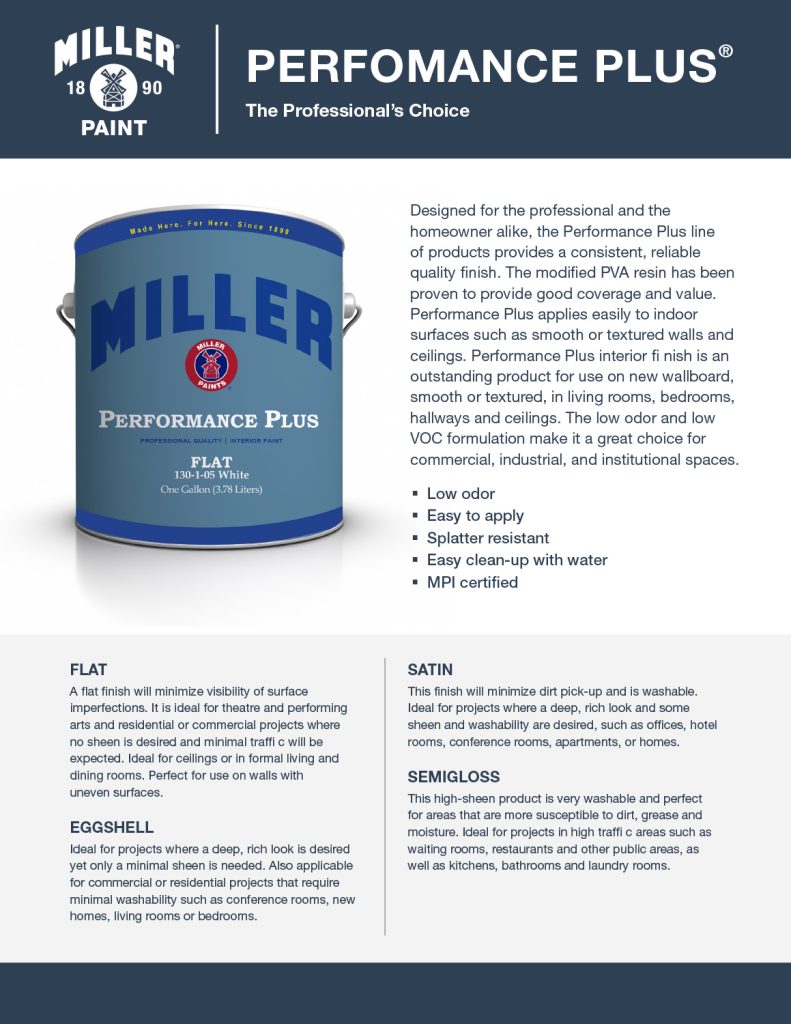 Performance Plus Interior | Miller Paint