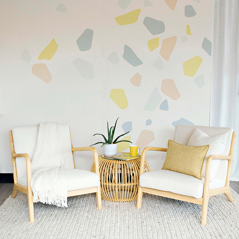 wall Sitting Sofa with Center Table