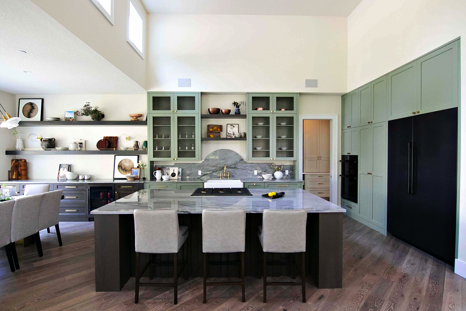 Kitchen opens to a Dining Area and Living Room