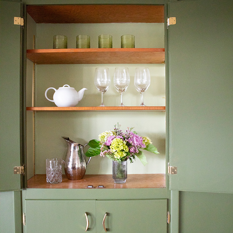 Green Built In Cabinets