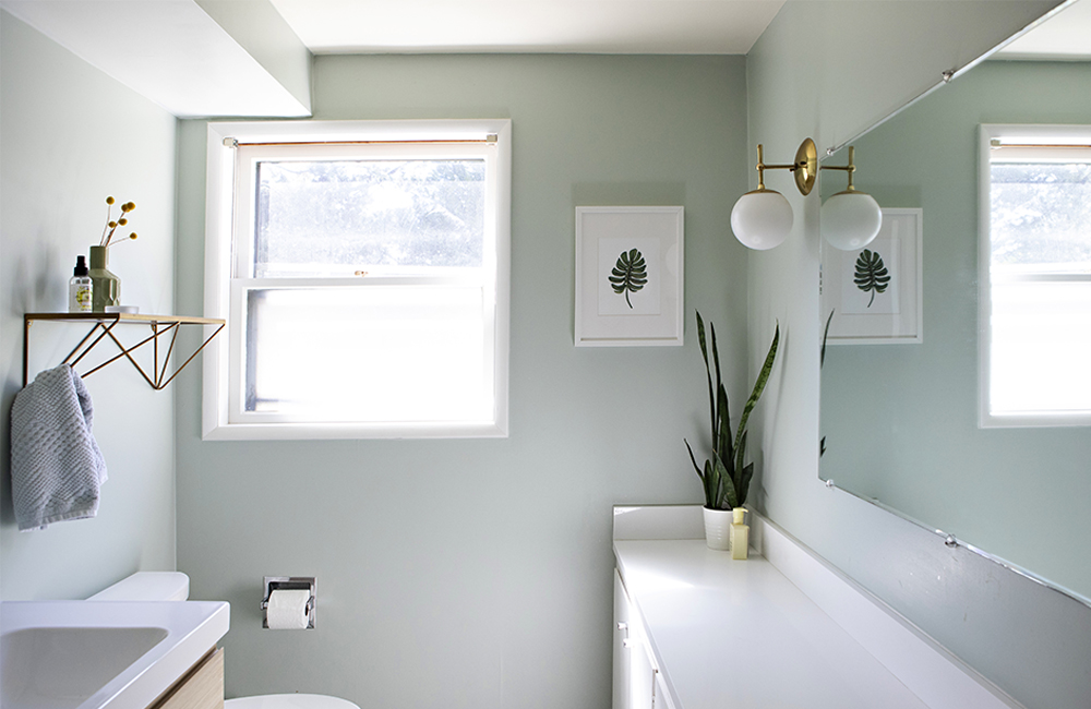 Light green kids bathroom