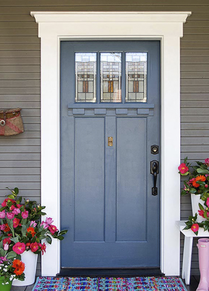 navy blue door